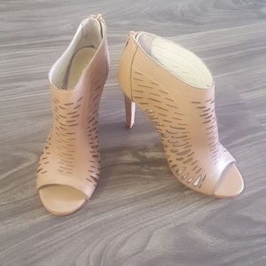 SOLD Aldo laser cut peep toe booties